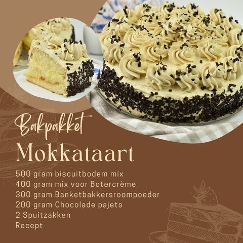 Bakpakket Mokkataart voor taart met mocca creme